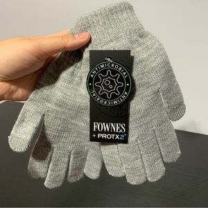 NEW Fownes + Protx2 antimicrobial grey gloves OS